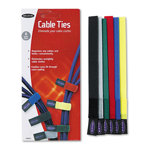 Multicolored Cable Ties, 6/Pack-(BLKF8B024)