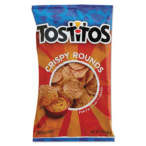 Tortilla Chips Crispy Rounds, 3 oz Bag, 28/Carton-(LAY20871)