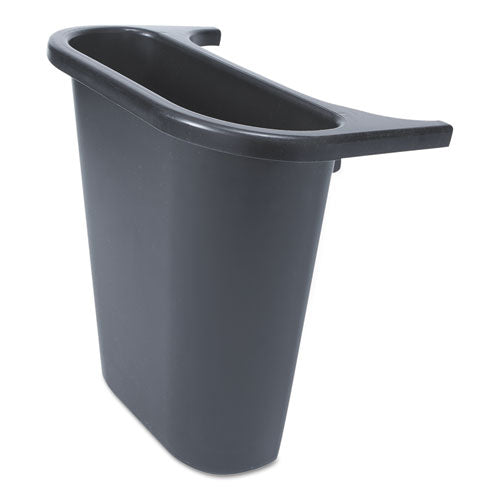 Saddle Basket Recycling Bin, Plastic, Black-(RCP295073BLA)