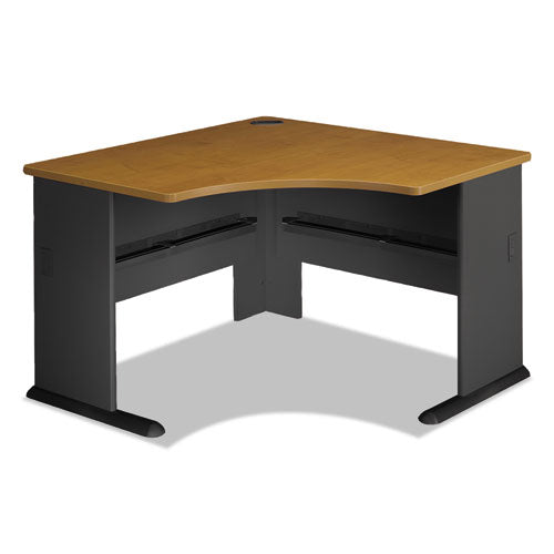 Series A Collection Corner Desk, 47.25" x 47.25" x 29.88", Natural Cherry/Slate Gray-(BSHWC57466)