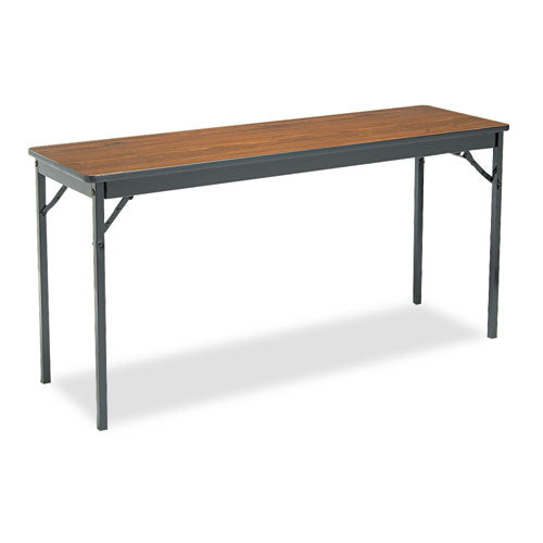 Special Size Folding Table, Rectangular, 60w x 18d x 30h, Walnut/Black-(BRKCL1860WA)