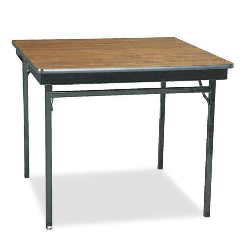 Special Size Folding Table, Square, 36w x 36d x 30h, Walnut/Black-(BRKCL36WA)