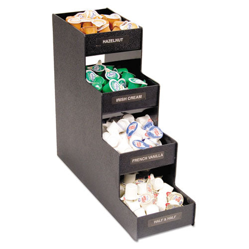 Narrow Condiment Organizer, 8 Compartments, 6 x 19 x 15.88, Black-(VRTVFC1916RC)