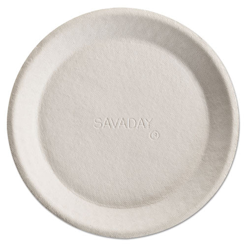 Savaday Molded Fiber Plates, 10", Cream, 500/Carton-(HUH10117)