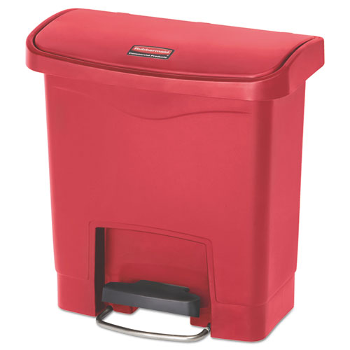 Streamline Resin Step-On Container, Front Step Style, 4 gal, Polyethylene, Red-(RCP1883563)