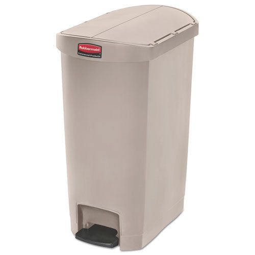 Streamline Resin Step-On Container, End Step Style, 13 gal, Polyethylene, Beige-(RCP1883459)