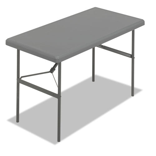 IndestrucTable Classic Folding Table, Rectangular Top, 300 lb Capacity, 48w x 24d x 29h, Charcoal-(ICE65207)