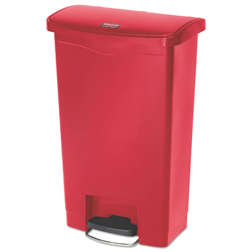 Streamline Resin Step-On Container, Front Step Style, 13 gal, Polyethylene, Red-(RCP1883566)