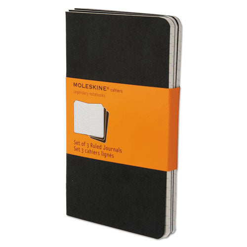 Cahier Journal, 1-Subject, Narrow Rule, Black Cover, (64) 5.5 x 3.5 Sheets, 3/Pack-(HBGQP311)