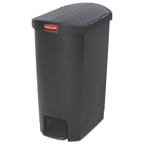 Streamline Resin Step-On Container, End Step Style, 13 gal, Polyethylene, Black-(RCP1883612)