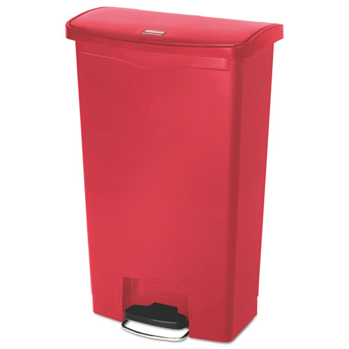 Streamline Resin Step-On Container, Front Step Style, 18 gal, Polyethylene, Red-(RCP1883568)