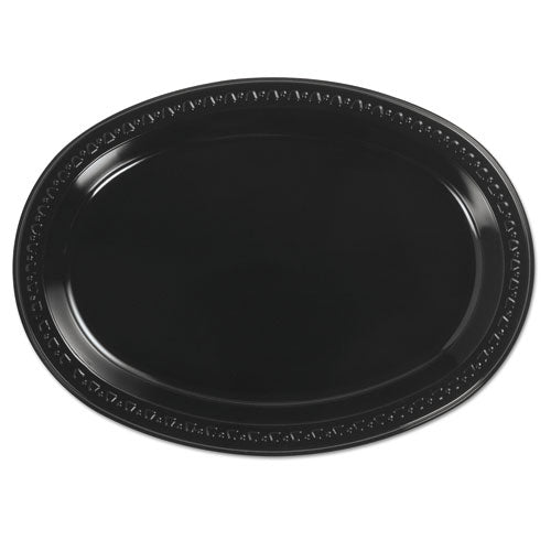 Heavyweight Plastic Platters, 8 x 11, Black, 125/Bag, 4 Bag/Carton-(HUH81411)