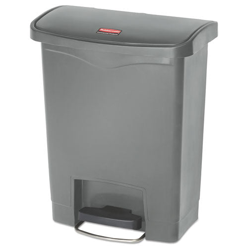 Streamline Resin Step-On Container, Front Step Style, 8 gal, Polyethylene, Gray-(RCP1883600)