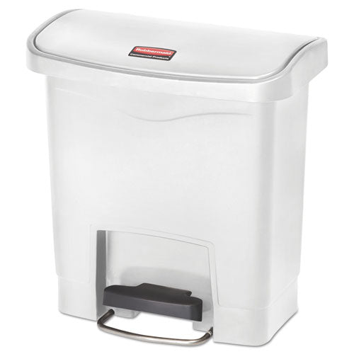 Streamline Resin Step-On Container, Front Step Style, 4 gal, Polyethylene, White-(RCP1883554)
