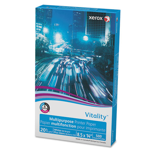 Vitality Multipurpose Print Paper, 92 Bright, 20 lb Bond Weight, 8.5 x 14, White, 500/Ream-(XER3R02051)