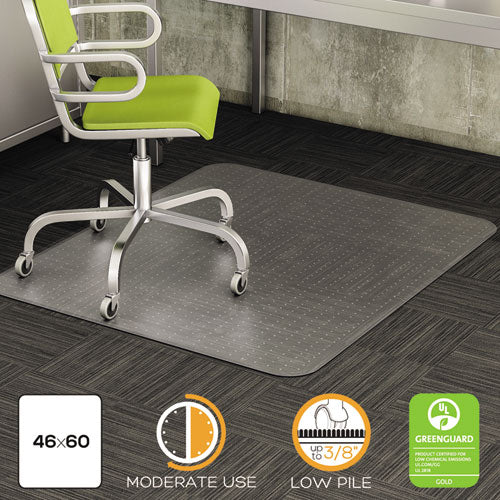 DuraMat Moderate Use Chair Mat, Low Pile Carpet, Flat, 46 x 60, Rectangle, Clear-(DEFCM13443F)
