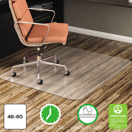 EconoMat All Day Use Chair Mat for Hard Floors, 46 x 60, Rectangular, Clear-(DEFCM21442F)