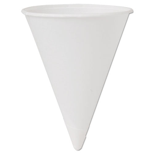 Cone Water Cups, Cold, Paper, 4 oz, White, 200/Bag, 25 Bags/Carton-(SCC4BRCT)