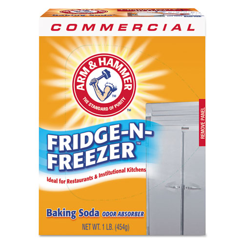 Fridge-N-Freezer Pack Baking Soda, Unscented, Powder, 16 oz, 12/Carton-(CDC3320084011CT)