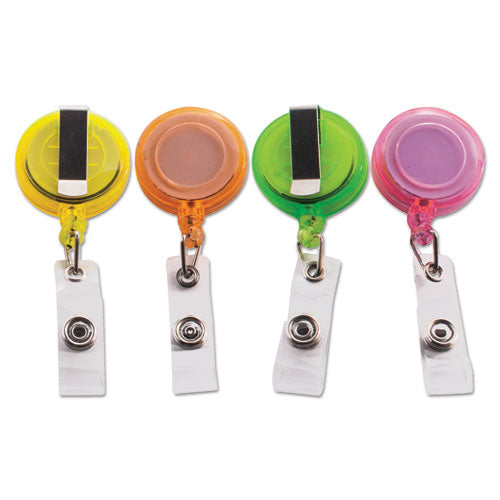 Deluxe Retractable ID Card Reel, 30" Extension, Assorted Colors, 20/Pack-(AVT91161)