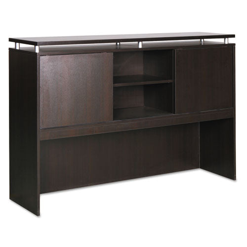 Alera Sedina Series Hutch with Sliding Doors, 72w x 15d x 42.5h, Espresso-(ALESE267215ES)