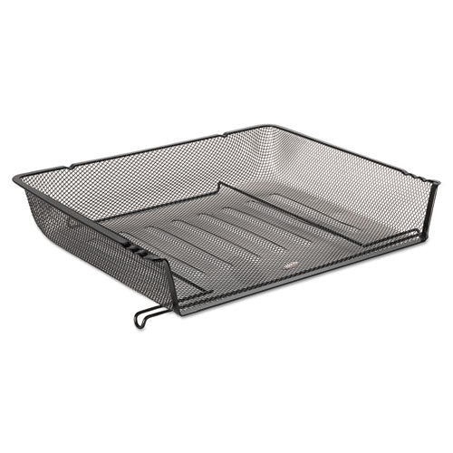 Mesh Stacking Side Load Tray, 1 Section, Letter Size Files, 14.25" x 10.13" x 2.75", Black-(ROL62555)