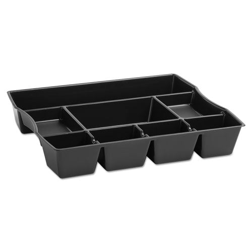 Regeneration Deep Drawer Organizer, Eight Compartments, 14.88 x 11.88 x 2.5, Plastic, Black-(RUB21864)