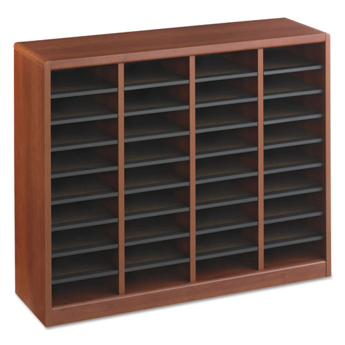 Wood/Fiberboard E-Z Stor Sorter, 36 Compartments, 40 x 11.75 x 32.5, Cherry-(SAF9321CY)