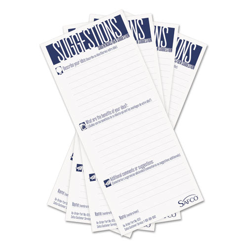 Suggestion Box Cards, 3.5 x 8, White, 25/Pack-(SAF4231)