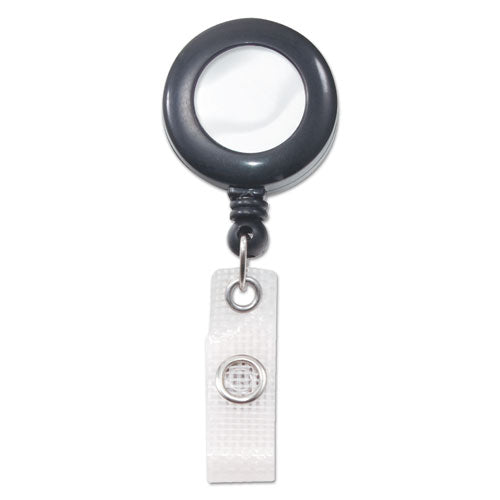 Deluxe Retractable ID Reel with Badge Holder, 24" Extension, Black, 12/Box-(AVT75407)