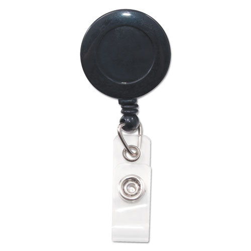 Swivel-Back Retractable ID Card Reel, 30" Extension, Black, 12/Pack-(AVT75548)