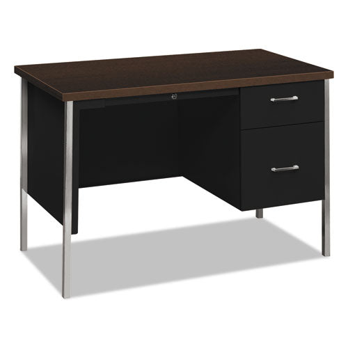 34000 Series Right Pedestal Desk, 45.25" x 24" x 29.5", Mocha/Black-(HON34002RMOP)