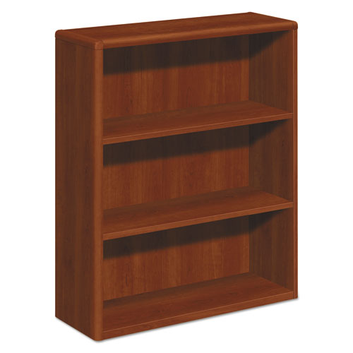 10700 Series Wood Bookcase, Three-Shelf, 36w x 13.13d x 43.38h, Cognac-(HON10753CO)