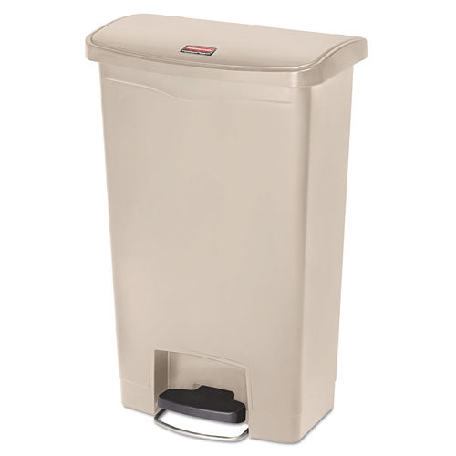 Streamline Resin Step-On Container, Front Step Style, 13 gal, Polyethylene, Beige-(RCP1883458)