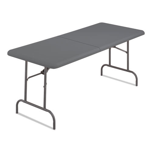 IndestrucTable Classic Bi-Folding Table, Rectangular, 250 lb Capacity, 60w x 30d x 29h, Charcoal-(ICE65457)