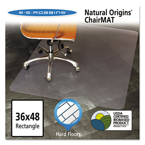 Natural Origins Chair Mat for Hard Floors, 36 x 48, Clear-(ESR143007)