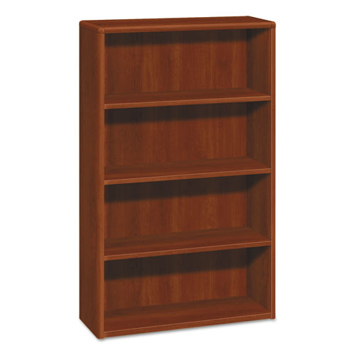 10700 Series Wood Bookcase, Four-Shelf, 36w x 13.13d x 57.13h, Cognac-(HON10754CO)