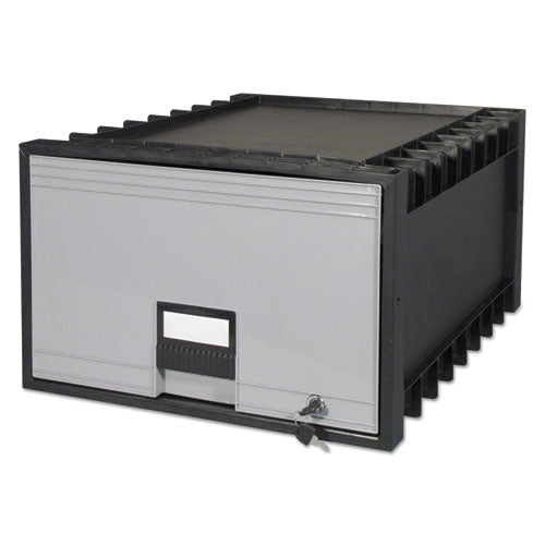 Archive Storage Drawers with Key Lock, Legal Files, 18.25" x 24" x 11.5", Black/Gray-(STX61155U01C)