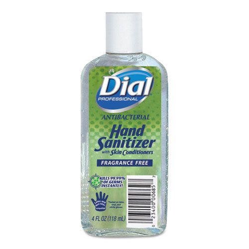 Antibacterial with Moisturizers Gel Hand Sanitizer, 4 oz Flip-Top Bottle, Fragrance-Free, 24/Carton-(DIA00685)
