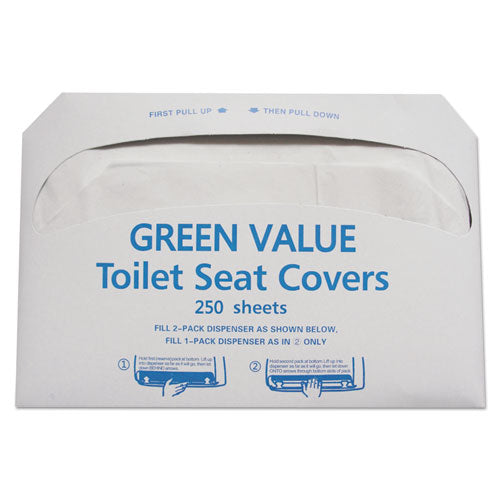 Half-Fold Toilet Seat Covers, 14.75 x 16.5, White, 5,000/Carton-(TEHGVTSC5000)