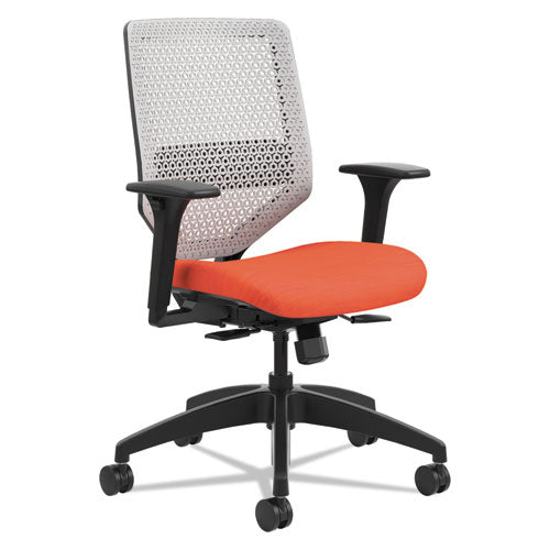 Solve Series ReActiv Back Task Chair, Supports 300 lb, 18" to 23" Seat Height, Bittersweet Seat, Titanium Back, Black Base-(HONSVR1AILC46TK)