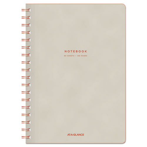 Collection Twinwire Notebook, 1-Subject, Wide/Legal Rule, Tan/Red Cover, (80) 9.5 x 7.25 Sheets-(MEAYP14007)