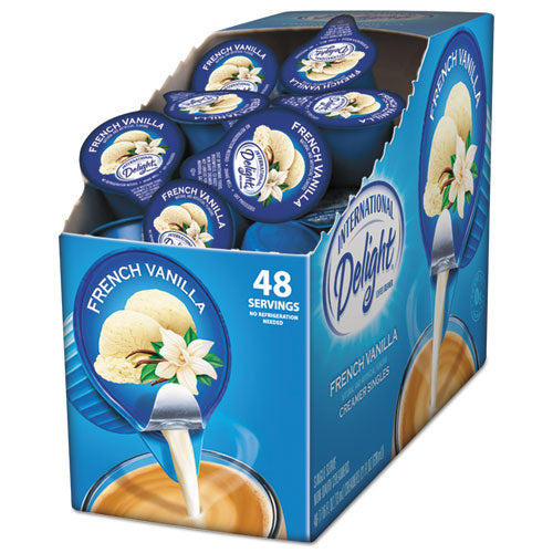 Flavored Liquid Non-Dairy Coffee Creamer, French Vanilla, 0.4375 oz Cup, 48/Box-(ITD02282)