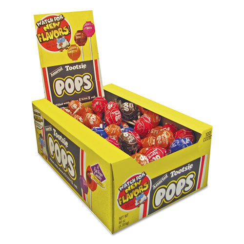 Tootsie Pops, Assorted Original Flavors, 0.6 oz Lollipops, 100/Box-(TOO0508)