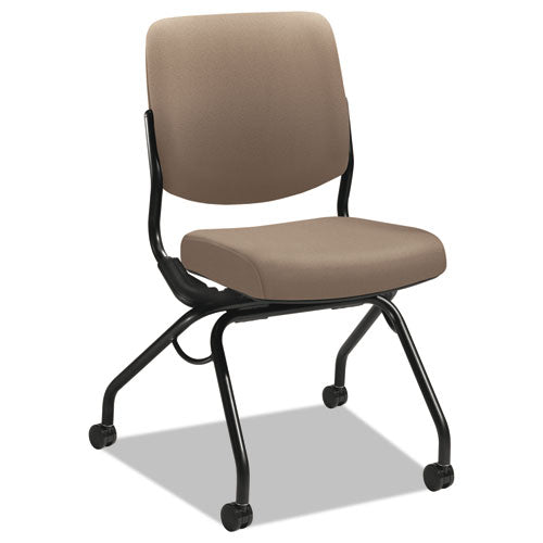 Perpetual Series Folding Nesting Chair, Supports Up to 300 lb, 19.13" Seat Height, Morel Seat, Morel Back, Black Base-(HONPN1AUUCU24T)