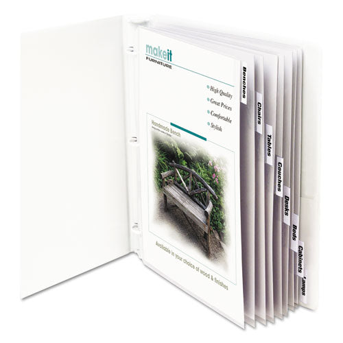 Sheet Protectors with Index Tabs, Clear Tabs, 2", 11 x 8.5, 8/Set-(CLI05587)