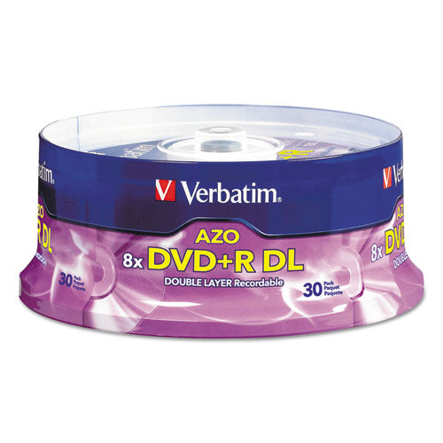 DVD+R Dual Layer Recordable Disc, 8.5 GB, 8x, Spindle, Silver, 30/Pack-(VER96542)