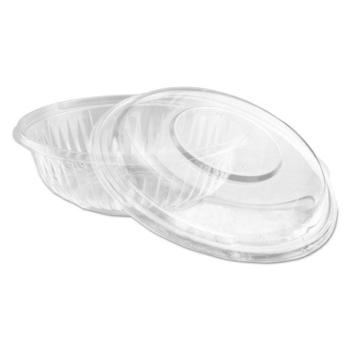 PresentaBowls Bowl/Lid Combo-Paks, 24 oz, 7.25 Diameter x 2.38 h, Clear, Plastic, 63/Pack, 2 Pack/Carton-(DCCPET24BCD)