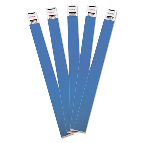 Crowd Management Wristbands, Sequentially Numbered, 10" x 0.75", Blue, 100/Pack-(AVT75442)