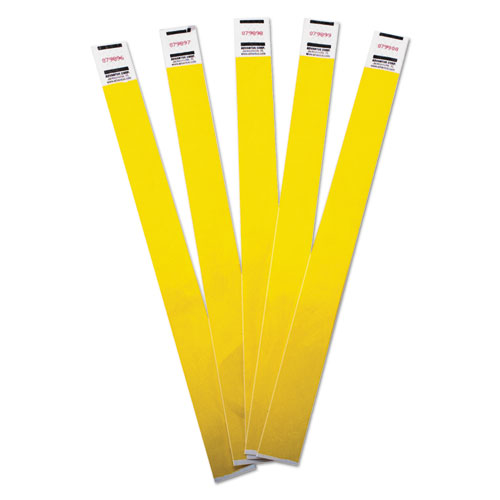 Crowd Management Wristbands, Sequentially Numbered, 9.75" x 0.75", Yellow, 500/Pack-(AVT75512)
